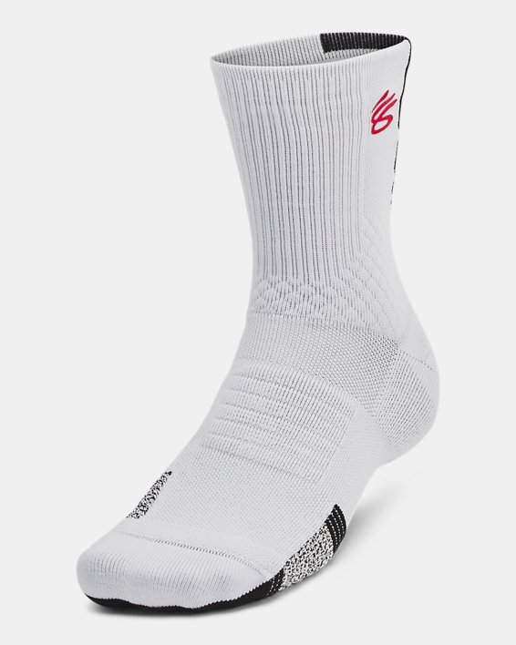 Unisex Curry ArmourDry™ Playmaker Mid-Crew Socks, Gray, pdpMainDesktop image number 1